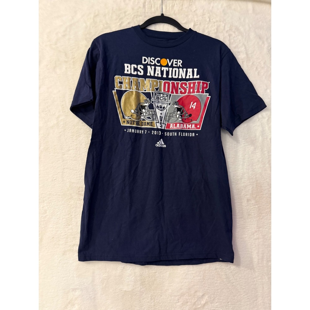 Adidas Mens Medium 2013 BCS National Championship Notre Dame vs Alabama T-Shirt
